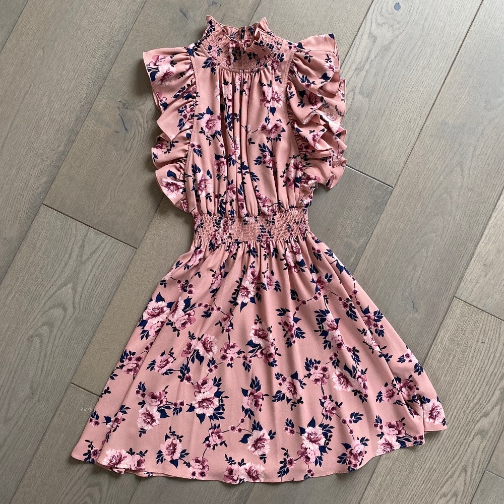 Kate Spade - Mockneck Pink Floral Dress